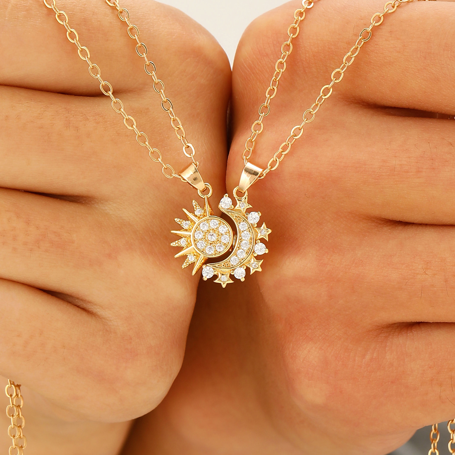 日月磁吸吊墜項鏈組 圖片 2