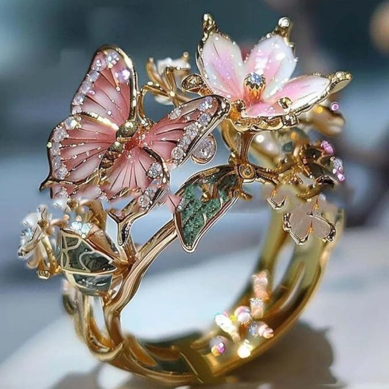花蝶開口戒指 圖片 2